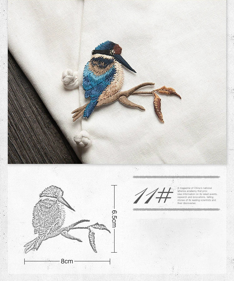 Bird Iron on Patches for Clothing Animal of The Breach Embroidery Applique DIY Hat Coat Dress Pants Accessories Cloth Sticker