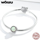 WOSTU Trendy New 925 Sterling Silver Wrap-Around Vine Charm Opal Zirconia Beads fit Women Bracelet DIY Jewelry Making CQC1576