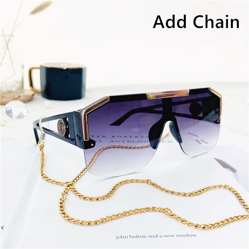 2021 New Fashion Oversized Square Sunglasses Men Retro Gradient Trendy Driving Brand Design Sun Glasses Wholesale Dropship UV400