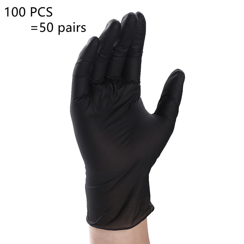 Black Disposable Chemical Resistant Rubber Nitrile Latex Work Housework Kitchen Home Cleaning Car Repair Tattoo Car Wash Gloves