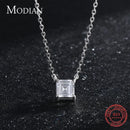 Modian Real 925 Sterling Silver Square Emerald cut Clear CZ Classic Necklace Pendant For Women Wedding Charm Fine Jewelry 2020