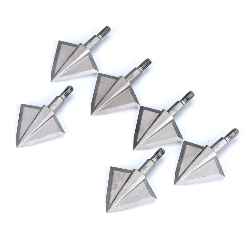 3/6/12pcs 125/150grain Fixed 2 Blades Broadhead 17-4PH Arrowhead Solid Wide Head ForArchery Outdoor Hunting Accessories