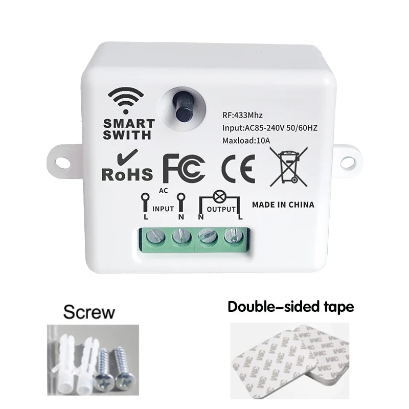 WIFI Mini switch Tuya Smart Life APP Push Button Light Switch RF 433Mhz Wall Panel DIY Relay Module Timer Google Home Alexa