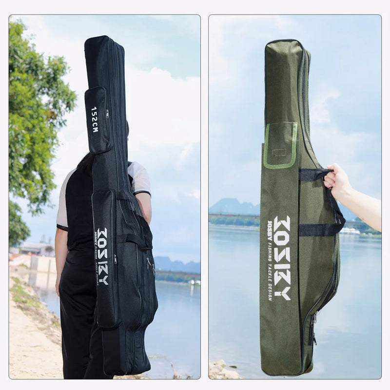 Fishing Rod Storage Bag  Oxford Cloth  1/2/3 Layer  Large Capacity Waterproof Multifunctional