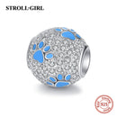 Dog Animal Footprint Beads 925 Sterling Silver Loyal Partners French Bulldog Doggy Charm Fit Bracelet for Women Diy Fine Jewelry