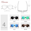 RAVENISA  Vintage Round  Wood Sunglasses Mono Green Lenses Sun Glasses For Men Women Wooden Eyewear