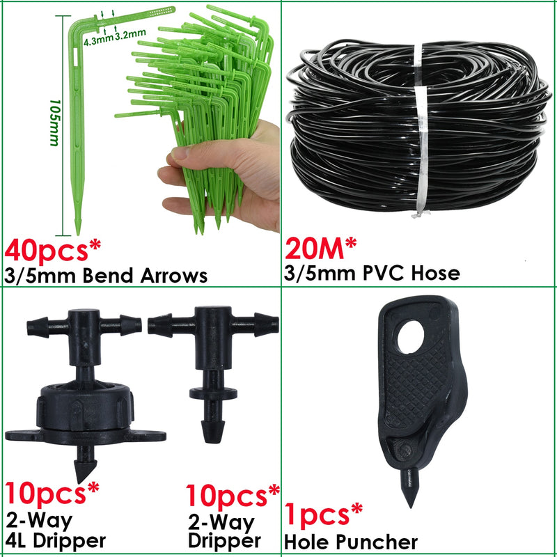 Greenhouse Drip Irrigation 4-way 3/5mm  Drip Arrow 2-way Transmitter Irrigation Watering System for Pot Garden Lawn 10set/20set