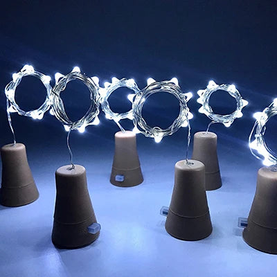 2M 20LEDs Solar Wine Bottle String Light Solar Copper Wire Fairy Lights Cork Shape Christmas Lamp For Wedding Party Garden Decor