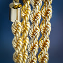 DNSCHIC 6mm Twist Thick Necklace Iced Out Plated Rope Chain for Men Women Hip Hop Jewelry Necklace Rapper Street Fashion