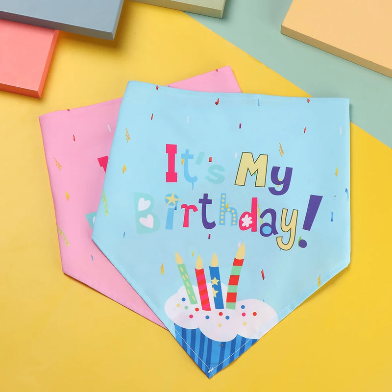 Pet Dogs Cats Birthday Caps/Bibs Sequin Design Headwear Cap Hat Scarf Puppy Costume Christmas Party Bandana Pets Accessories