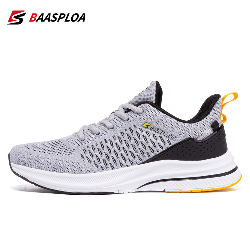 Baasploa 2022 New Men Knit Casual Walking Shoes Breathable Trendy Sneakers Original Light Shock Absorption Male Tennis Shoe