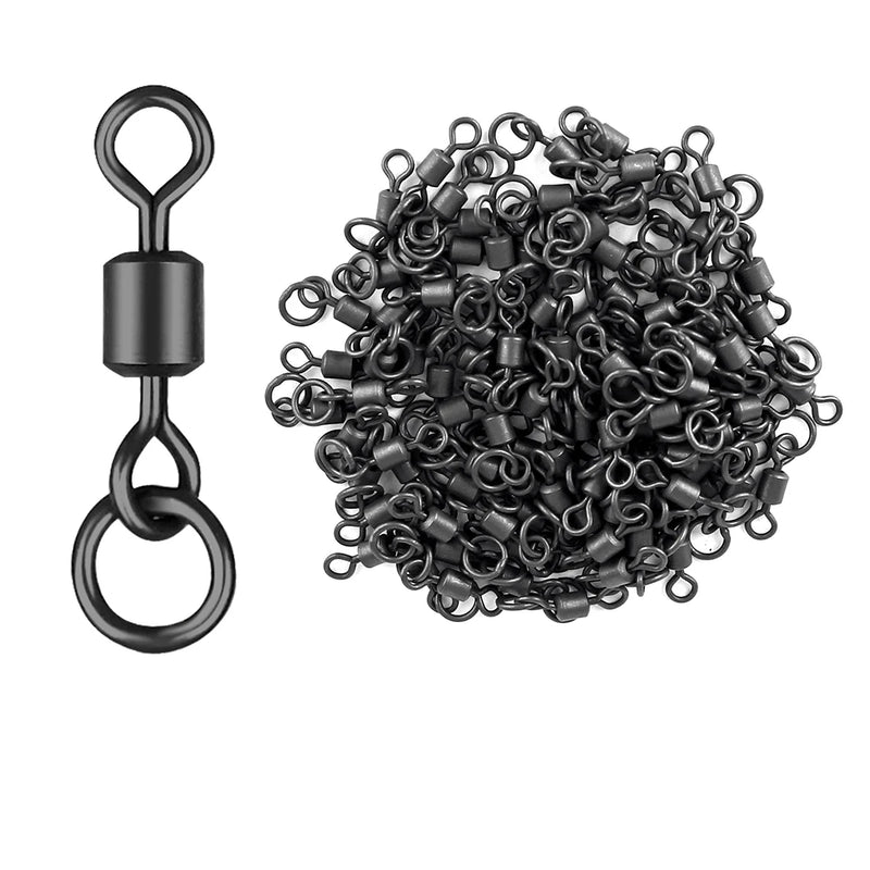 DNDYUJU 30pcs Carp Fishing Micro Ring Swivel Flexi Accessories For Carp Fishing Rolling Swivel with Ring for D-Rig Tackle