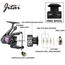 JITAI 2022 Spinning Reel with Free Spool Lightweight CNC Aluminum Spool 10+1BBs Saltwater Wheel Carp Fishing Reels Carretilha