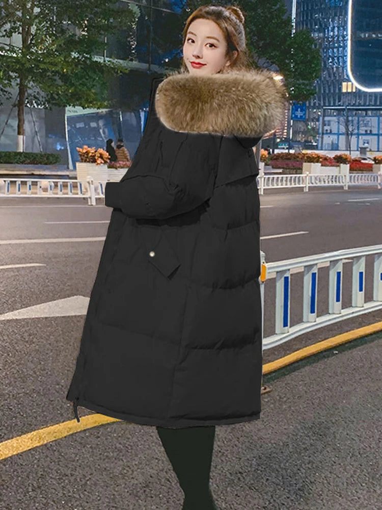 Large Fur Collar Women Winter Coat 2020 New Loose Outwear Jackets Oversized Waterproof Thick Warm Female Parkas Snow Wear