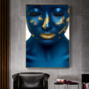 Decorative Paintings Golden Blue Girls Posters and Prints Makeup Women Canvas Painting Nordic Wall Paintings Cuadros for Parlour