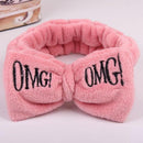 OMG Coral Fleece Hairband Soft Bow Headbands For Women Cute Hair Holder Hairbands Hair Bands Wash Face Nignt Hair Accessories