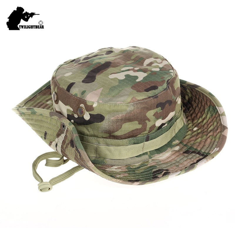 US Army Camouflage BOONIE HAT Thicken Military Tactical Cap Hunting Hiking Climbing Camping MULTICAM HAT 20 Color AF056