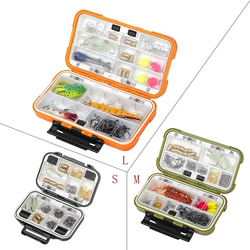 Fishing Tackle Boxes Waterproof Fishing Storage Boxes Bait Box Multifunctional Hook and Bait Accessory Box Double-Sided Opening