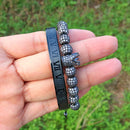 3pcs/Set Hot Men Titanium Steel Roman Numeral Bracelet Horseshoe Buckle Bangles Pulseira Bileklik Luxury Handmade Jewelry