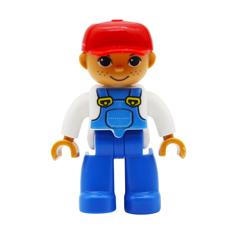 Big Size Action Figures City Princess Policemen Family Building Block Doll Character Accessory Assembly Toys for Children Gift
