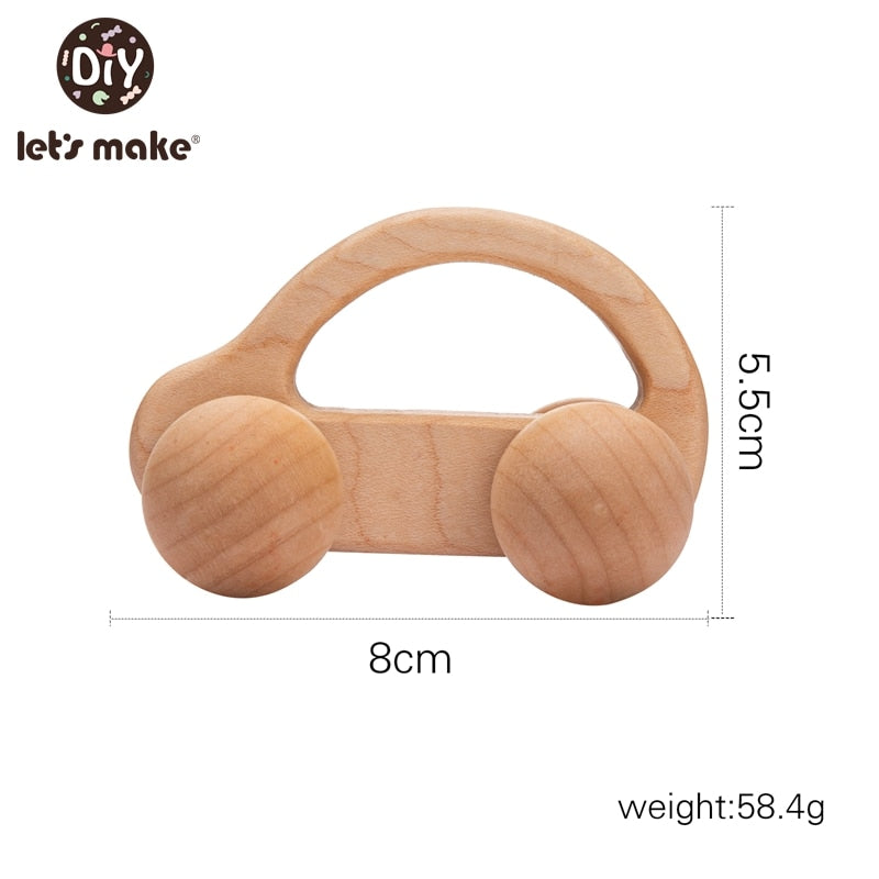 Let's Make Wooden Baby Toys 0 12 Month 1PC Toys For Babies Beech Car Hedgehog Elephant Educational Infants Developmental Newborn