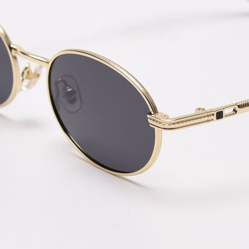 Peekaboo retro oval glasses men uv400 high quality gold small sunglasses women metal 2021 yellow red hot-selling