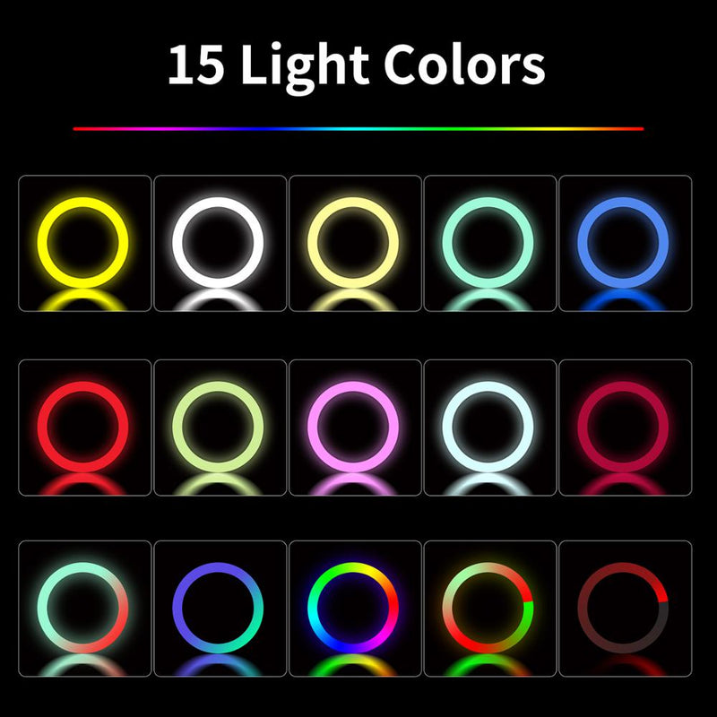 14 18inch Photo Studio lighting LED RGB Ring Light Photography Large Lamp With Tripod Stand for Video Makeup TikTok Youtube Vlog