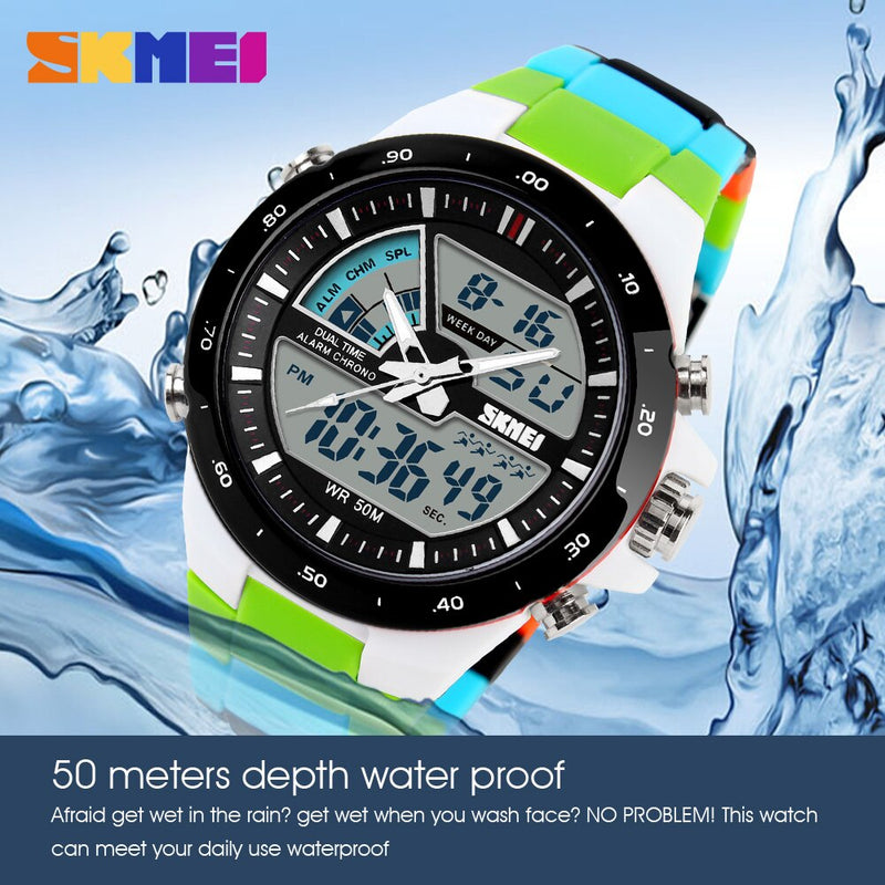 SKMEI 1016 Brand Sport Watch for Men 5Bar Waterproof Stopwatch Dual Display Wristwatches Men&