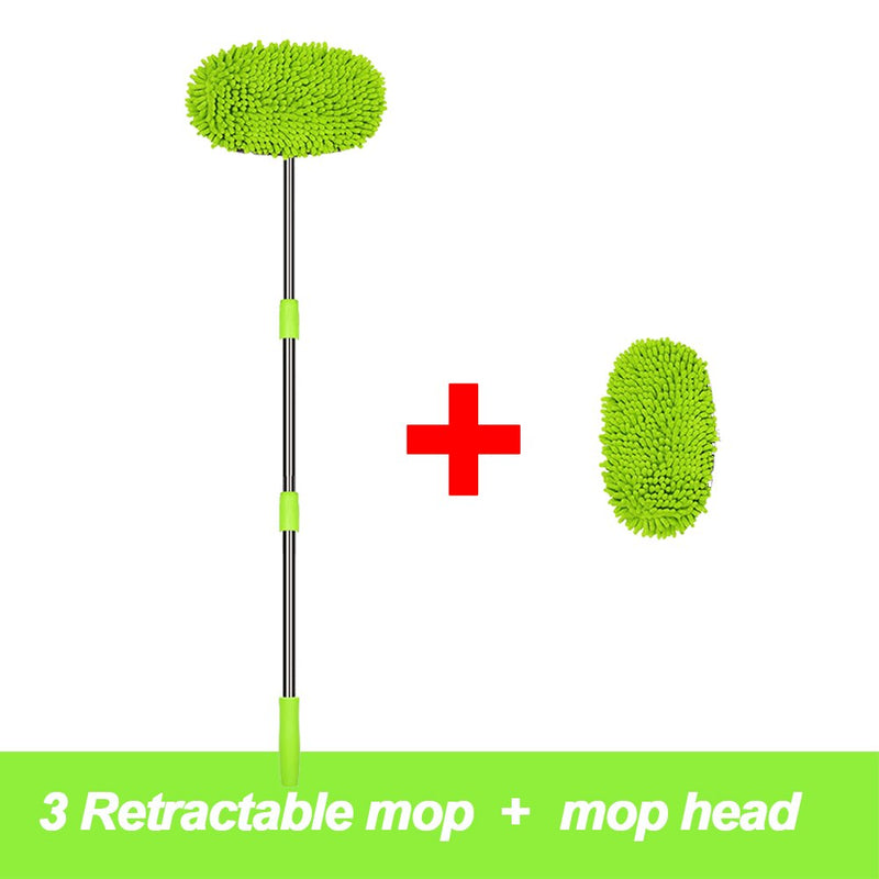 Car Washing Mop Adjustable Handle Cleaning Mop For Car Cleaning Soft Chenille Broom Window Wash Mops Car Dust Remover Wax Brush