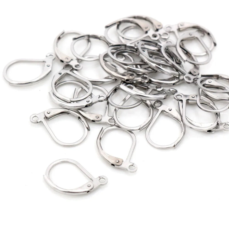 15*10mm 30pcs/Lot 316 Stainless Steel Gold Plated High Quality Earring Hooks Wire Settings Base Settings Whole Sale