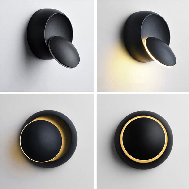 Led indoor wall lamps stair wall light fixture nordic wall sconce for home wall deco led wall moon lamp white black wall light