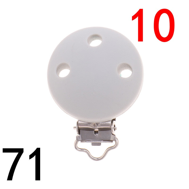 ATOB 10PCS Pacifier Clip Silicone Round Teether Clips  DIY Baby Pacifier Dummy Chain Holder Soothing Pacifier Accessories