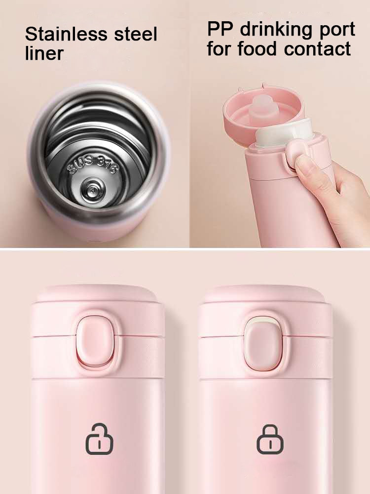 Sport cute water bottle Portable Vacuum travel Mug Drink Bottle Stainless Steel insulated tumbler tea cup Coffee Thermos bottles