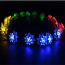 Solar Powered String Lights Outdoor 7M 50 LED Lotus Flower Festoon Fairy Light Decorative Lighting for Garden Fence Decorations