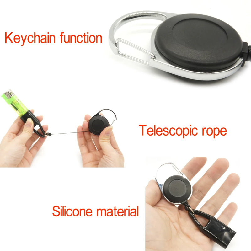 1Pcs Silicone Lighter Protective Cover Lighter Holder Sleeve Clip With Retractable Keychain Regular Size Smoking Accessories