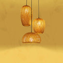 Chinese Hand Knitted Bamboo Pendant Lights Weaving Hanging Lamp Garden Restaurant Home Decor Lighting Fixtures