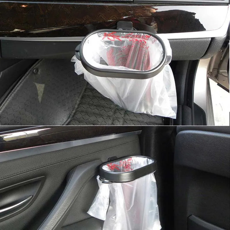 Car Trash Bag Auto Trash Can Foldable Car Organizer Frame Vehicle Frame Garbage Bag Storage Hanging Holder Auto Car Accessories