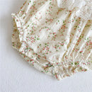 Summer Baby Girls Romper + Lace Hat Floral Organic Cotton Ruffles Infant Rompers Newborn Girl Summer Clothing Baby Party Outfit