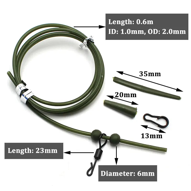 Carp Fishing Equipment Hair Rig Quick Change Swivels For Fishing Accessories Carp Tubing Anti Tangle Sleeve Carp Tackle Set