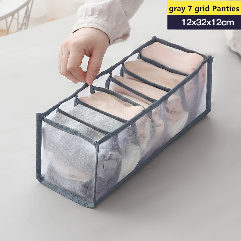 7 Grid Jeans Storage Box Closet Organizer Home Separation Bra Leggings Clothes Storage Case Drawer Wardrobe Divided Storage Bags