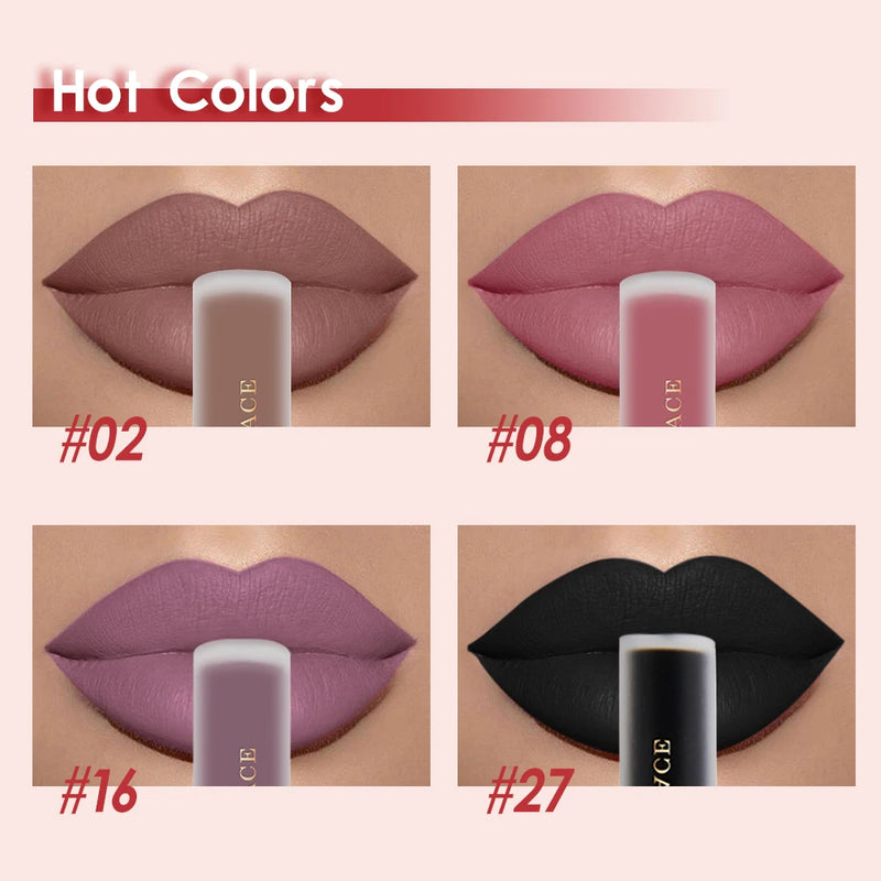 NICEFACE Waterproof Lip Gloss Nude Matte Liquid Lipstick Long Lasting Lipgloss Lip Glace Black Lipstick Lip Tint Free Shipping