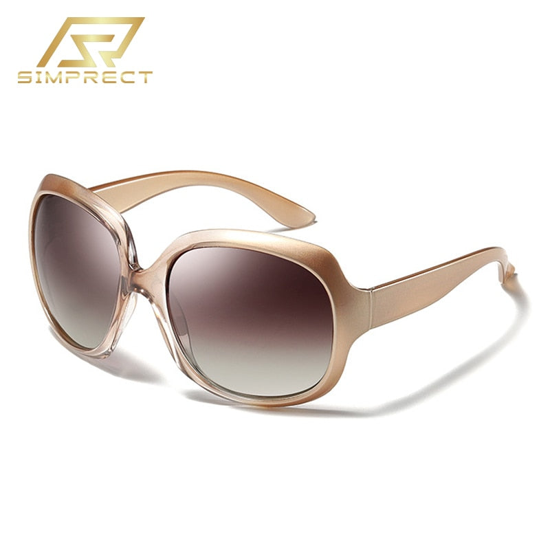 SIMPRECT Polarized Sunglasses Women 2023 UV Protection Oversized Square Sun Glasses Luxury Brand Quality UV400 Shades For Women