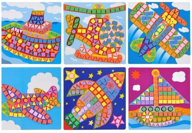 6PCS/Set 3D Kids EVA Sticky Mosaics Puzzle DIY Foam EVA Stickers Handmade Art Cartoon Creative Educational Toys For Children