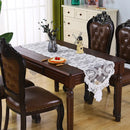 Luxury European Lace Embroidery White Table Runner TV Wall Cabinet Refrigerator Piano Cover Home Christmas Party Camino De Mesa