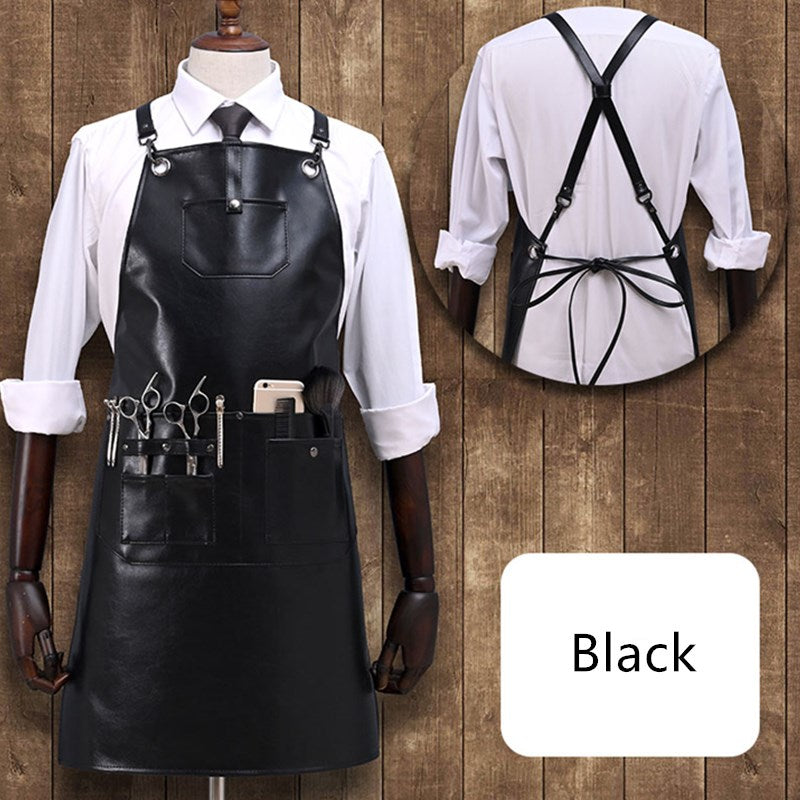 PU Apron Cross Back Strap Barista Bartender Pastry Chef Cafe Bistro BBQ Grill Uniform Florist Barber Carpenter Workwear B97