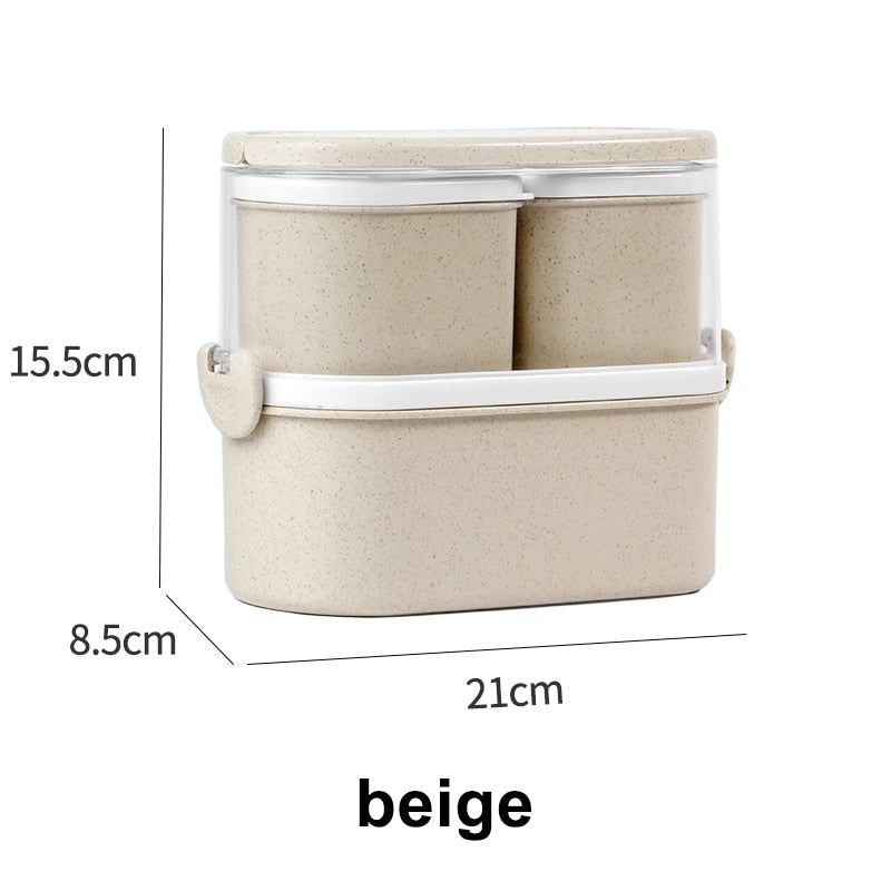 1450ML lunch box high food container eco friendly bento box  lunch japanese food box lunchbox meal prep containers wheat straw