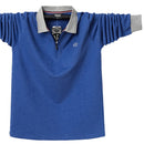 Men Polo Shirt Autumn Casual Fashion Cotton Male Top Tees Long Sleeve Turn-down Collar Men's Polo Shirts Zippers Large Size 6XL