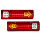 2PCS 19 LED Integrated Trailer Tail Lights Bar 12V Turn Signal Running Lamp for Trailer UTV UTE RV ATV Truck Red Amber White
