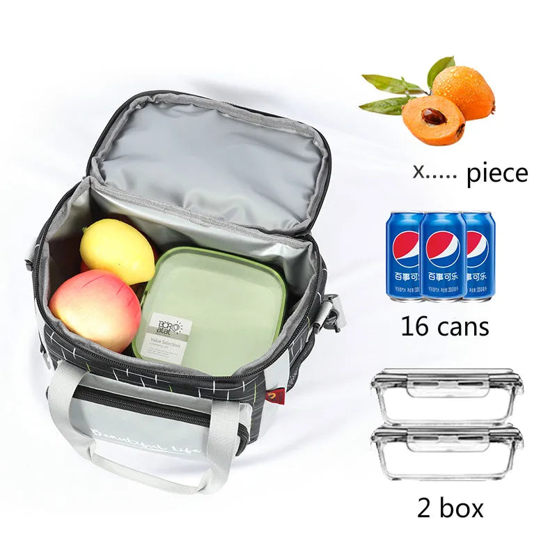 DENUONISS New Milk Cooler Bag 16 Cans Waterproof Portable Food Picnic Beer Bag Work Lunch for Adult Men,Women Insulation Bag
