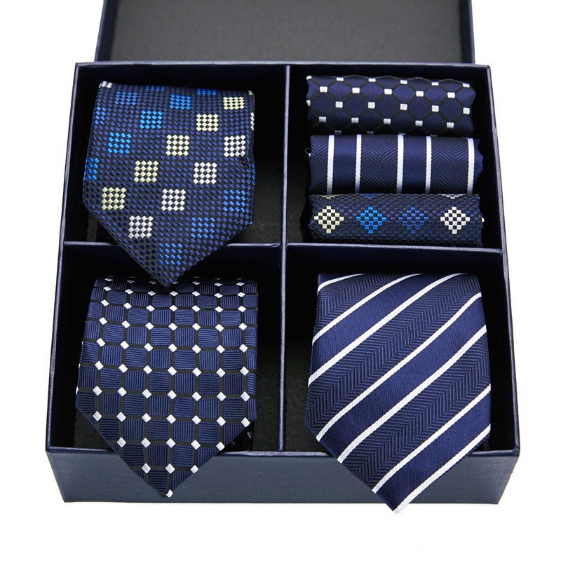 Gift box packing Silk Ties For Men Novelty Hanky  Set 3 Styles  Men&